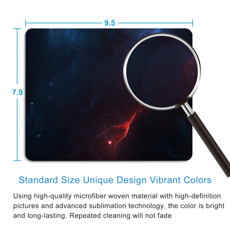 SHALYSONG Space Galaxy Mouse Pad Personalized Design Customized Square Office Rubber Mouse Pad 9.5x7.9 Inch - Image 2